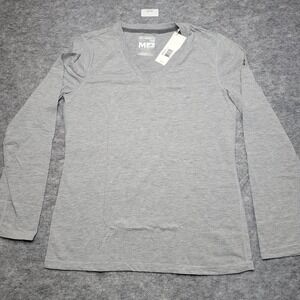 Adidas Womens Long Sleeve T Shirt Size M Grey Climalite Tee Workout Gym Yoga